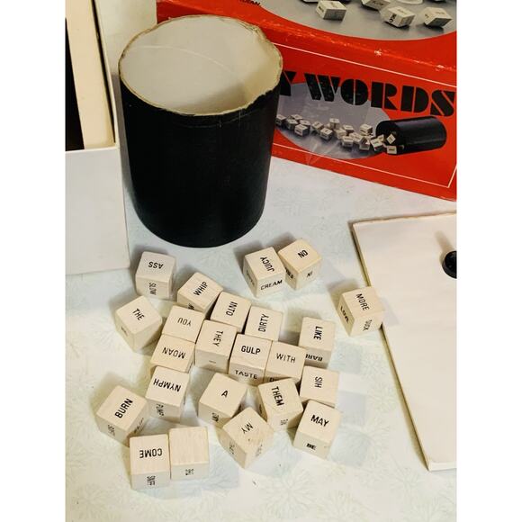 Vintage 1977 Dirty Words Game Naughty Dice Adult Humor Original Box No Hourglass - Picture 4 of 6